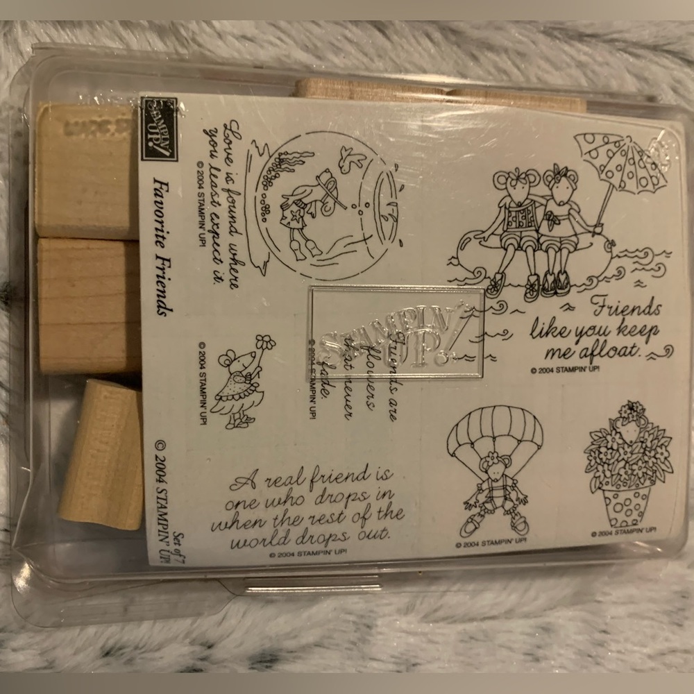 Stampin Up Favorite Friends Unmounted Rubber stamp set. NIB